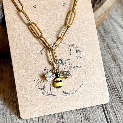 Bee Linked Charm Necklace