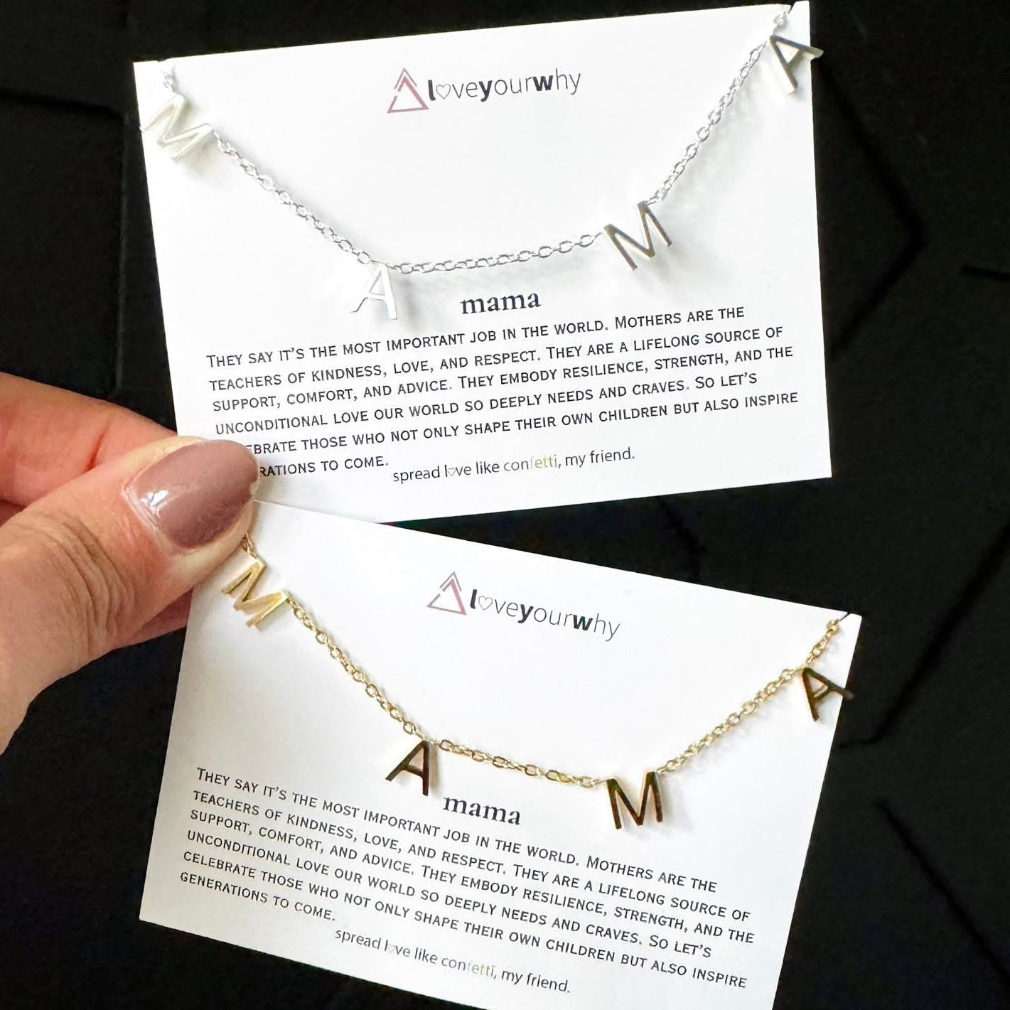 Silver or Gold Dainty Mama Necklaces