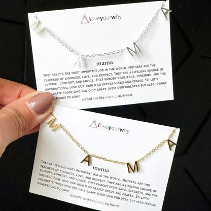 Silver or Gold Dainty Mama Necklaces