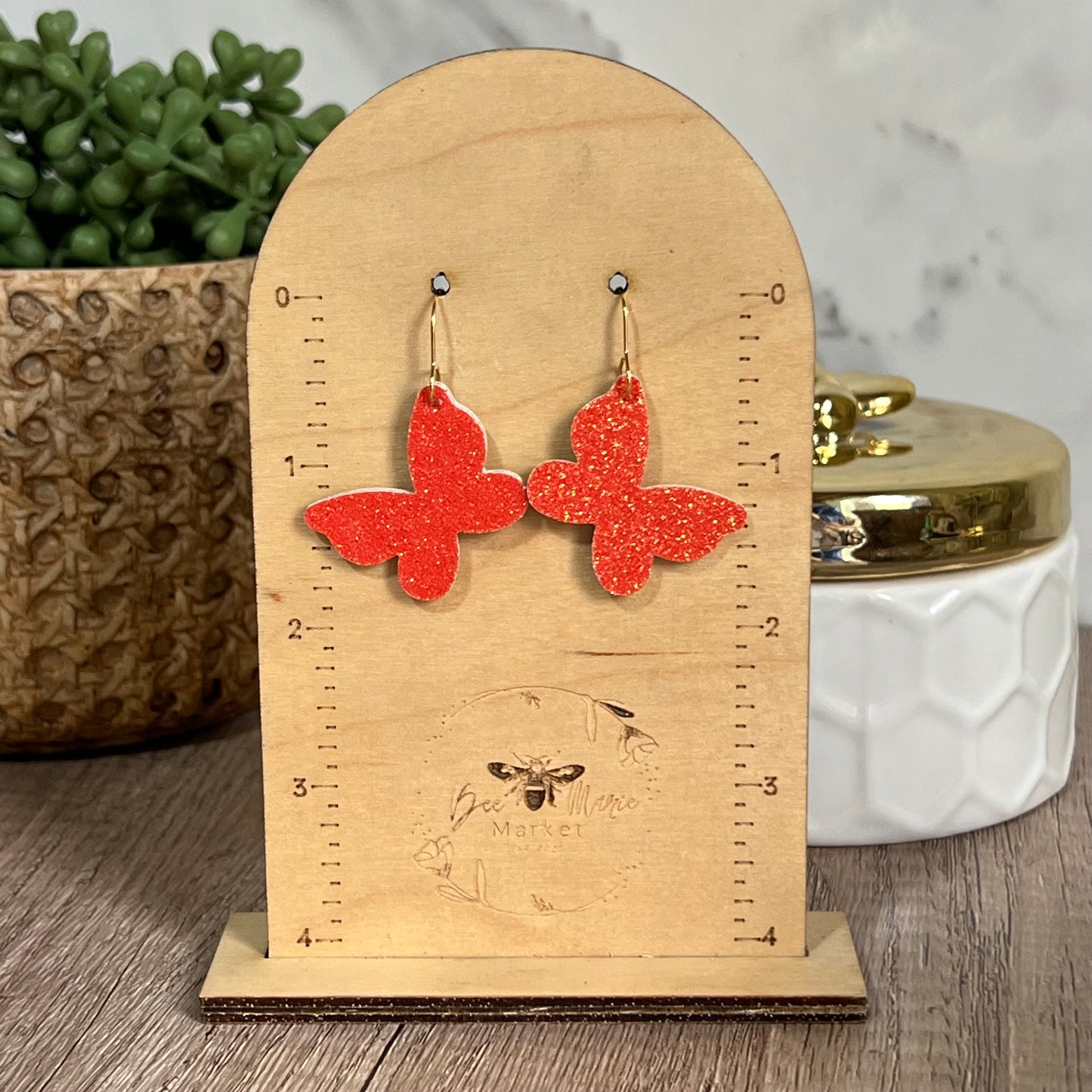 Glitter Butterfly Earrings
