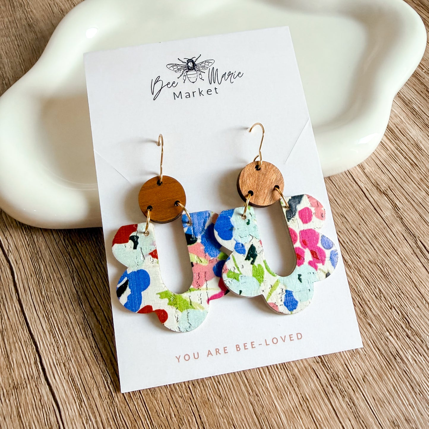 Painted Bloom Ruffle Arch Earrings