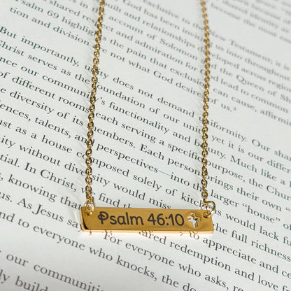 The Have Faith Cutout Cross Engraved Bar Necklace