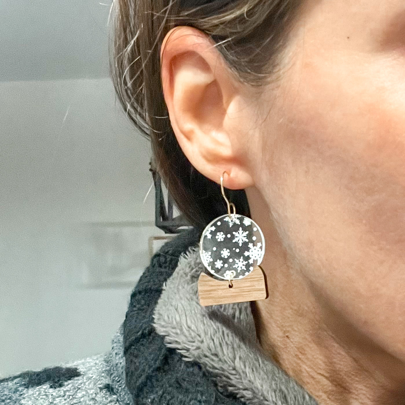 Winter Snow Globe Earrings