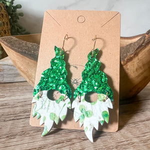 Grace Green Glitter Gnome Earrings