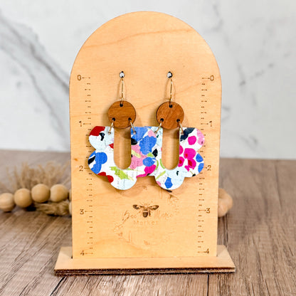 Painted Bloom Ruffle Arch Earrings