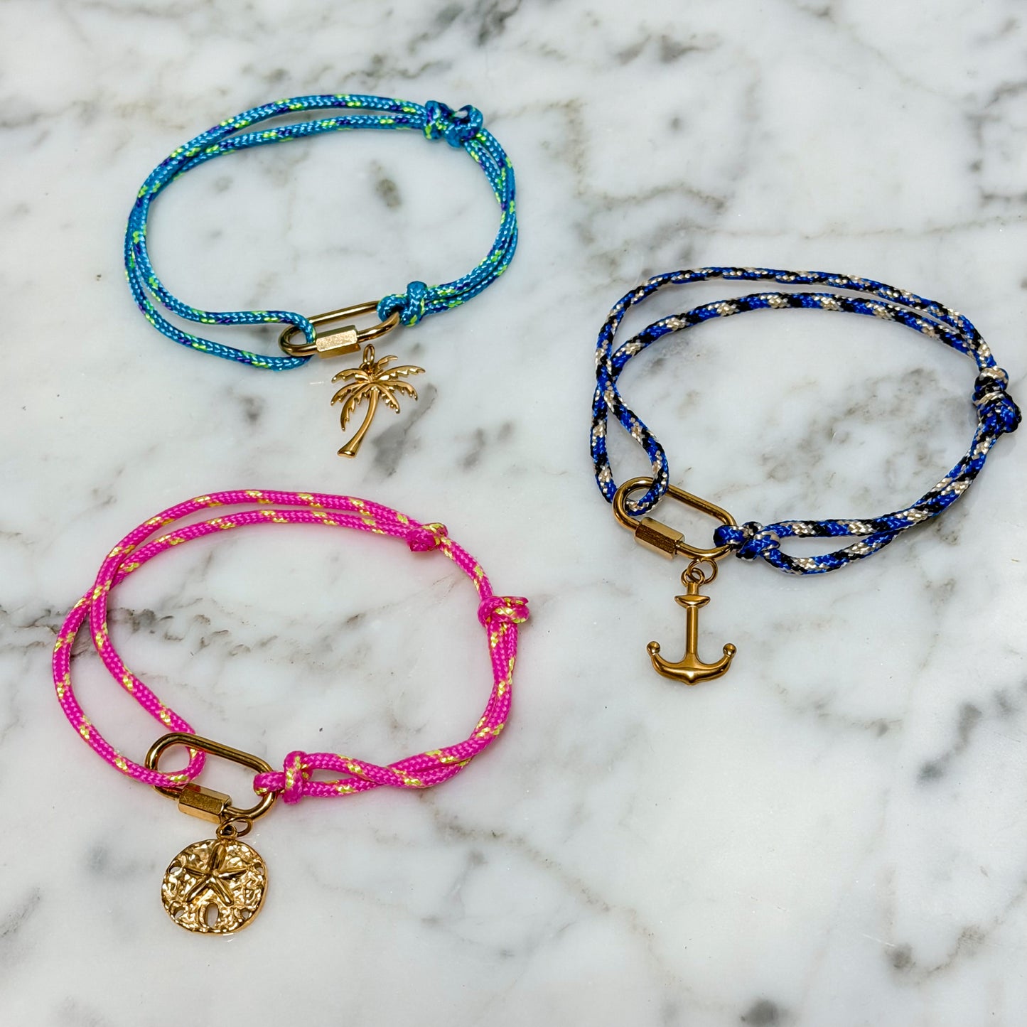 Waterproof Coastal Rope Charm Bracelets - Charms Sold Separately