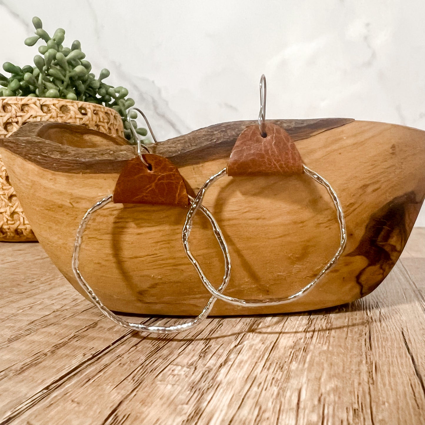 Carla Hammered Silver Statement Hoops