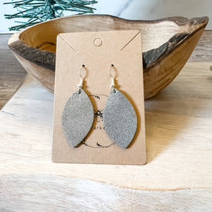 Silver Carol Leather Earrings