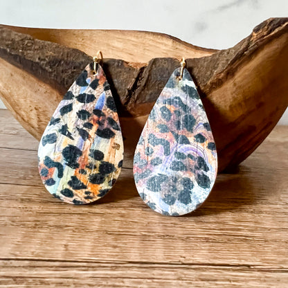 Colorful Animal Print Teardrop Earrings
