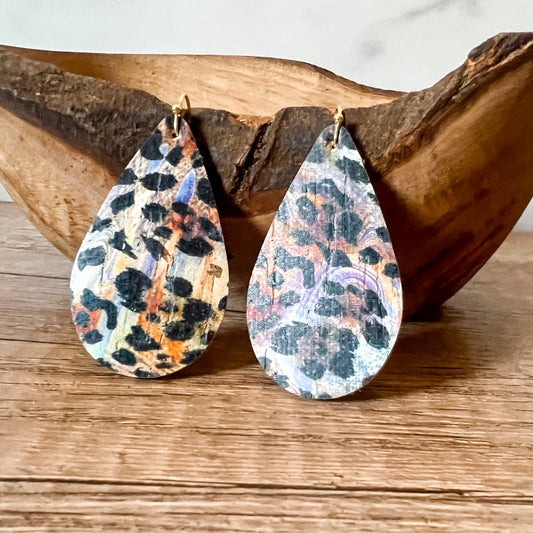 Colorful Animal Print Teardrop Earrings