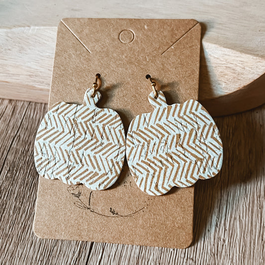 Honey Broken Chevron Pumpkin Earrings