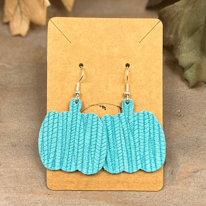 Genuine Leather Pumpkin Earrings