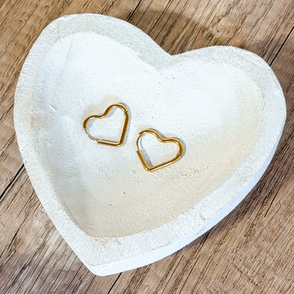 Gold Heart Hoop Earrings