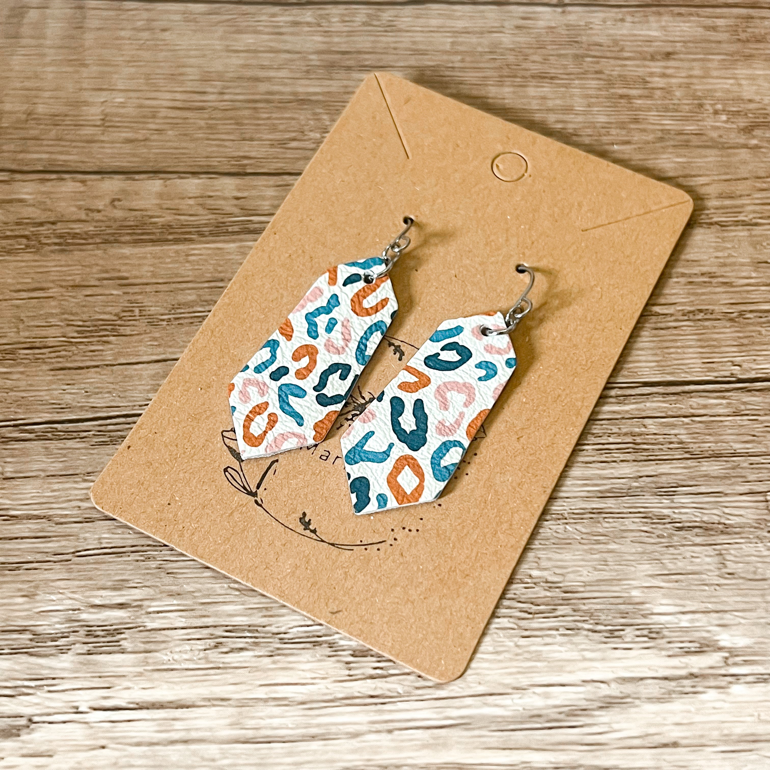 Sydney Animal Print Leather Earrings