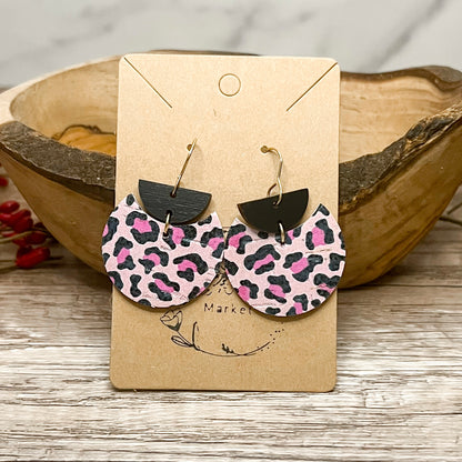Peggy Pink Leopard Earrings