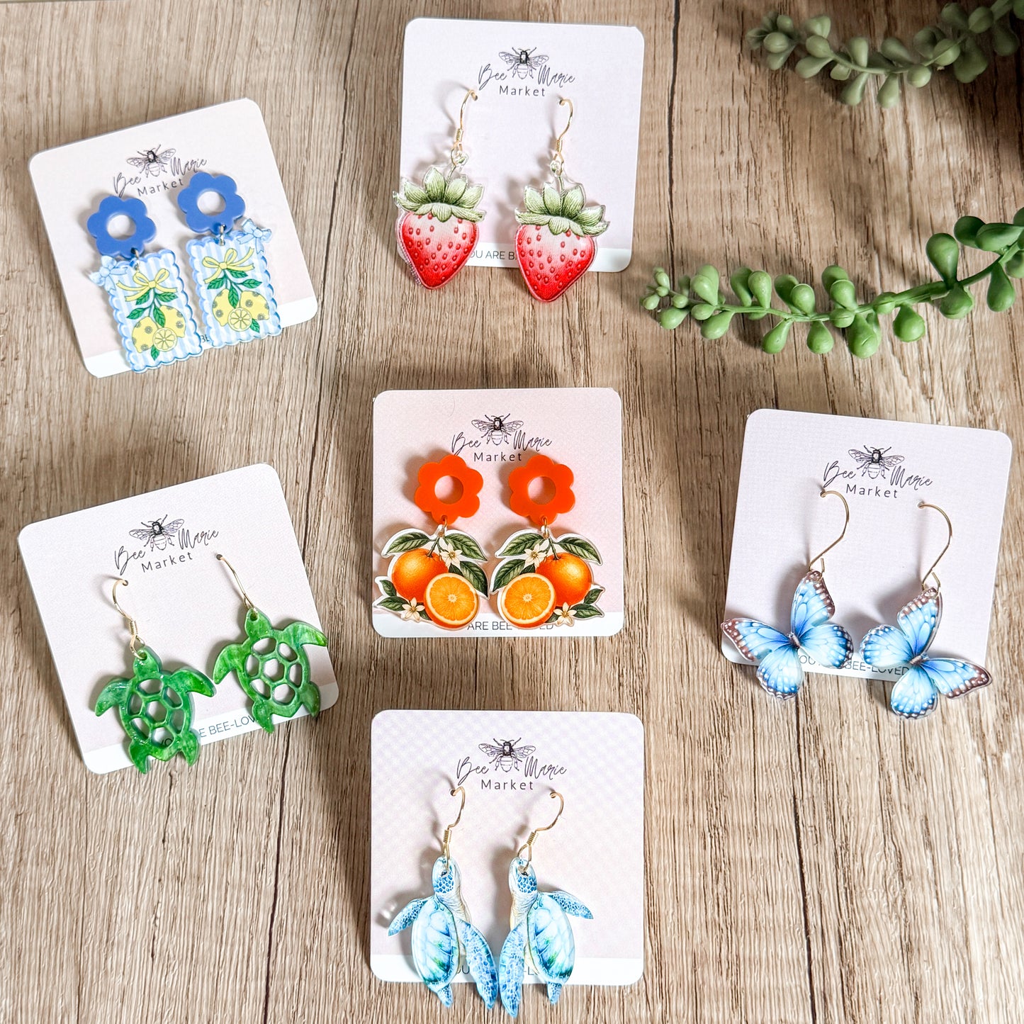 Lemon Gift Tag Acrylic Earrings