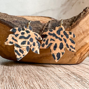 Animal Print Leaf Earrings