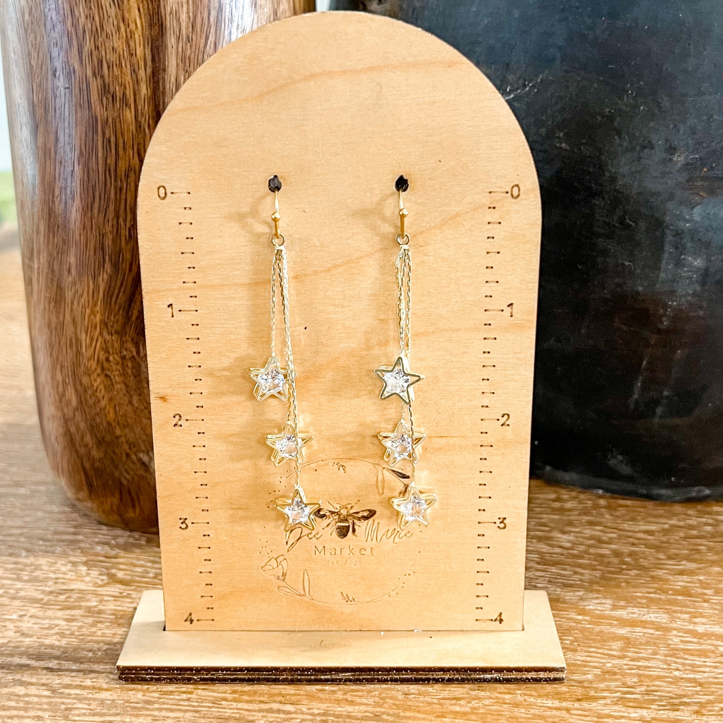 Gold Starlight Drop Earrings