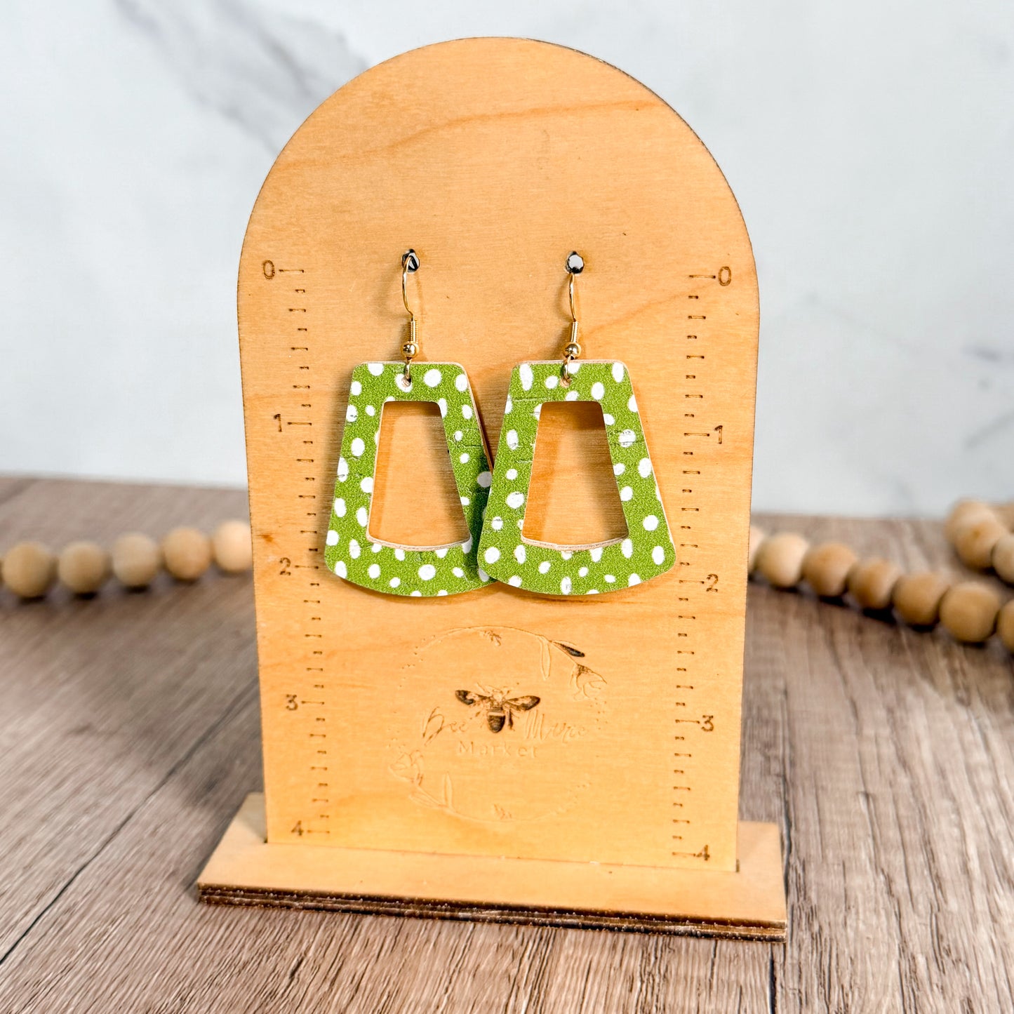 Lime Doodle Dot Hoop Earrings