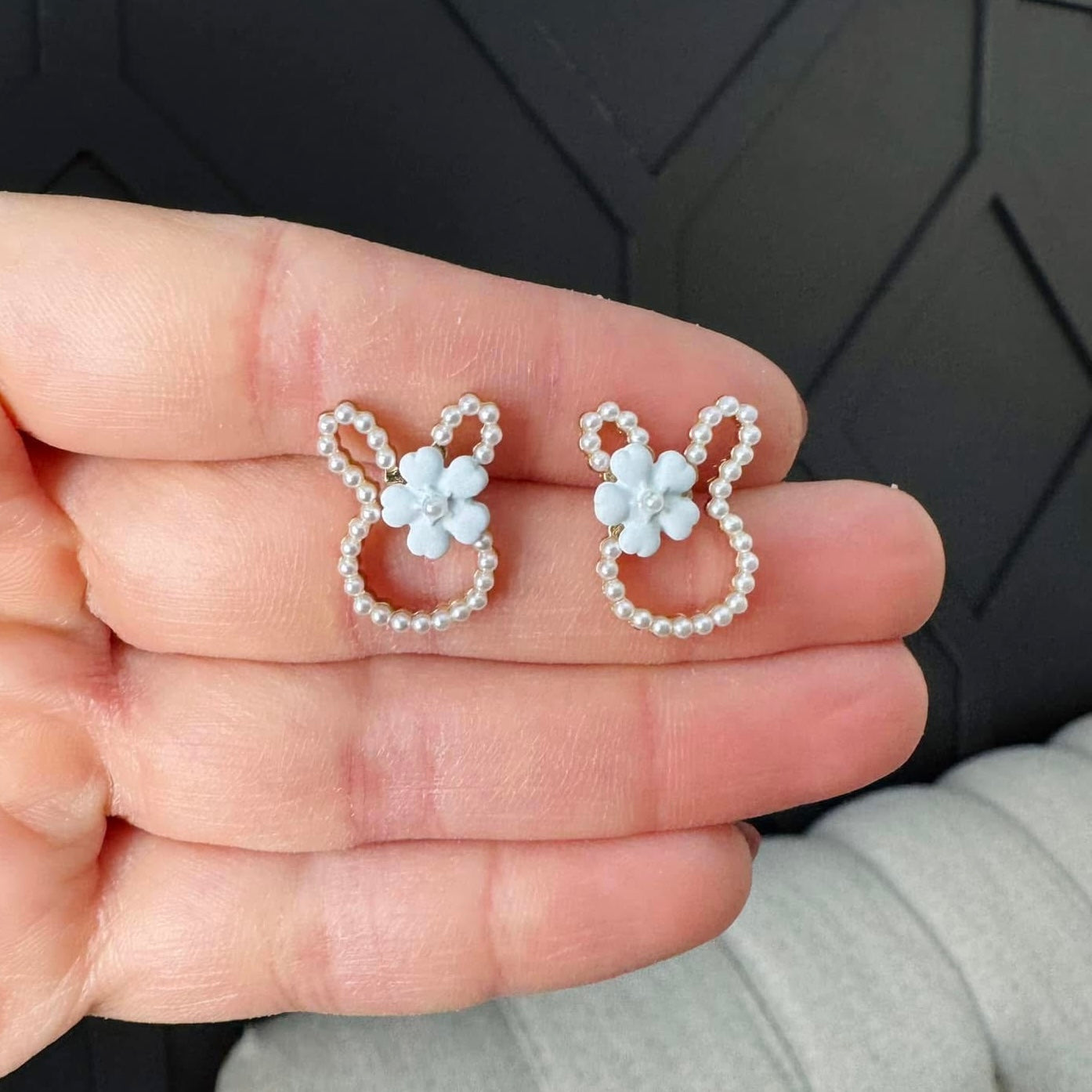 Some Bunny Loves You Pearl Earrings