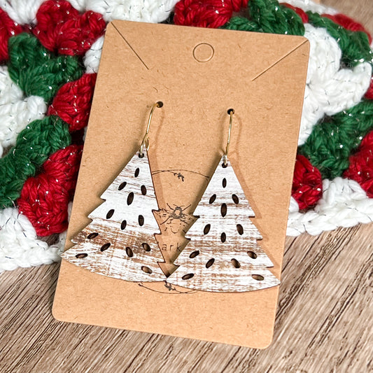 Farmhouse Christmas Tree Earrings