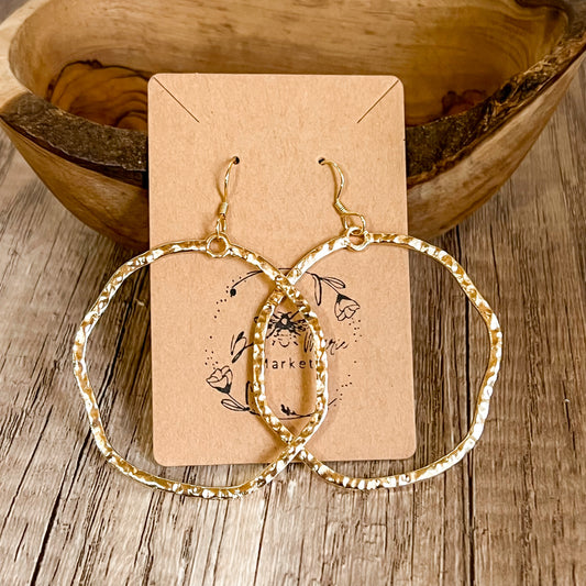 Lia Hammered Gold Statement Hoops