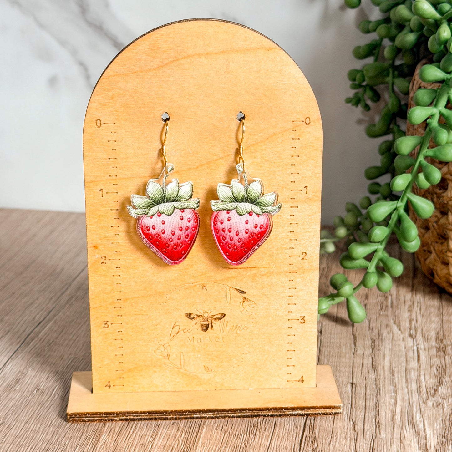 Strawberry Acrylic Earrings