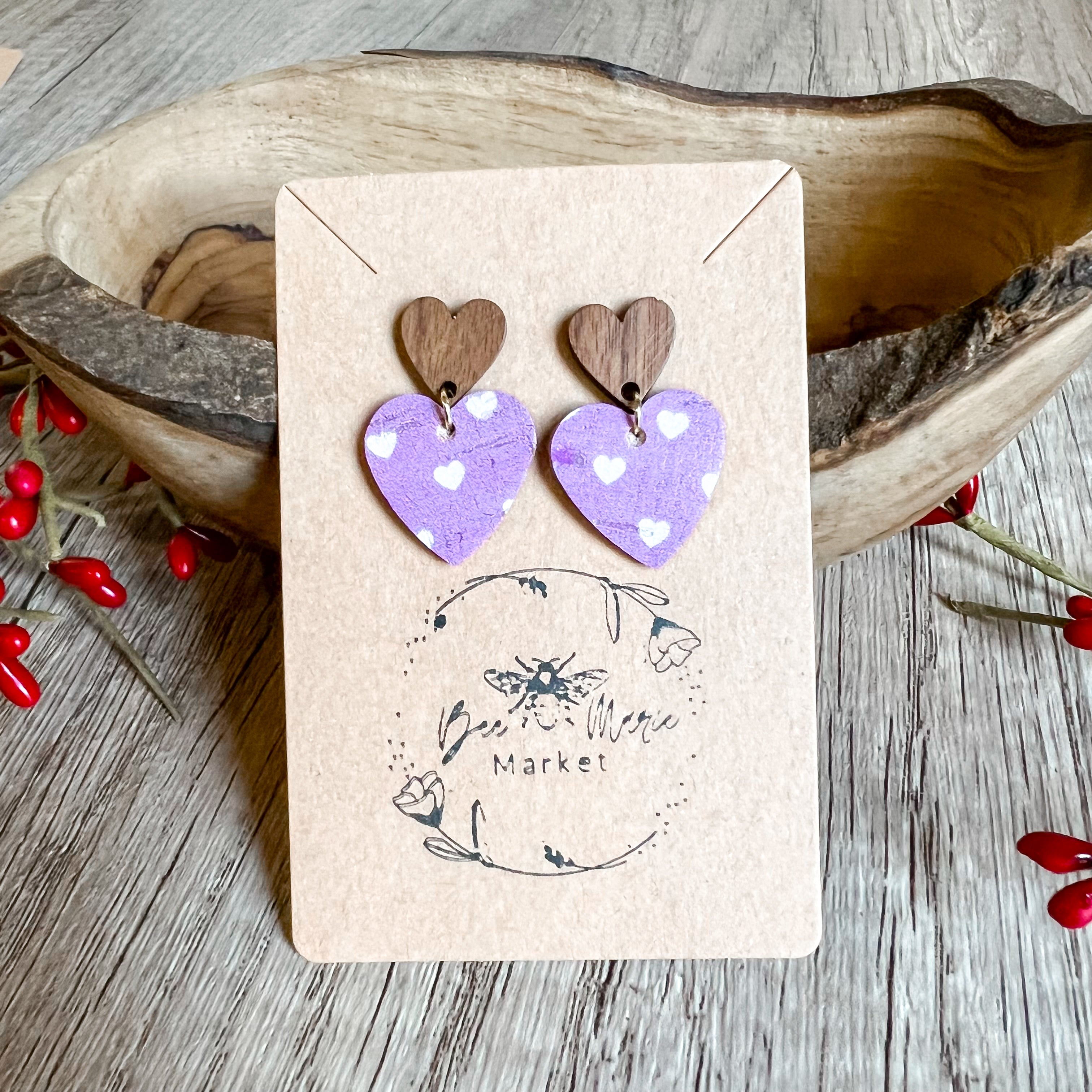 Patty Purple Heart Stud Earrings