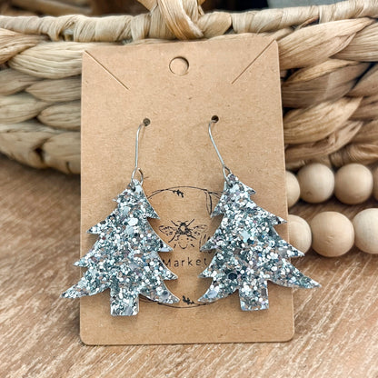 Frosted Glitter Christmas Trees