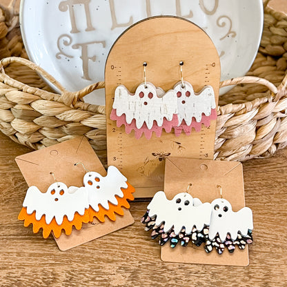 Pink Ghost Sheet Earrings