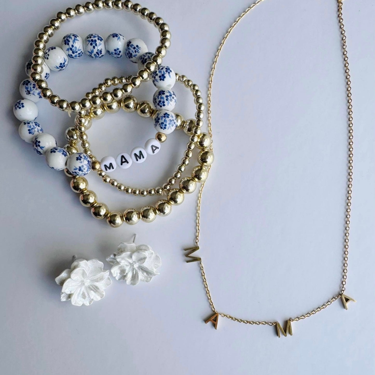 Silver or Gold Dainty Mama Necklaces