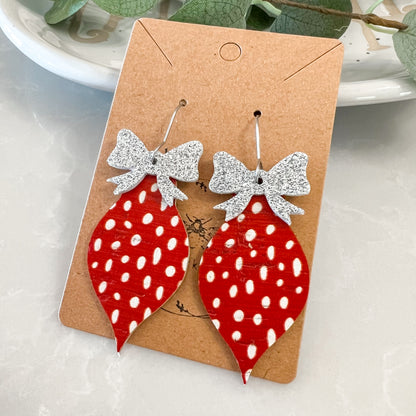 Merry Dot Ornament Bow Drops