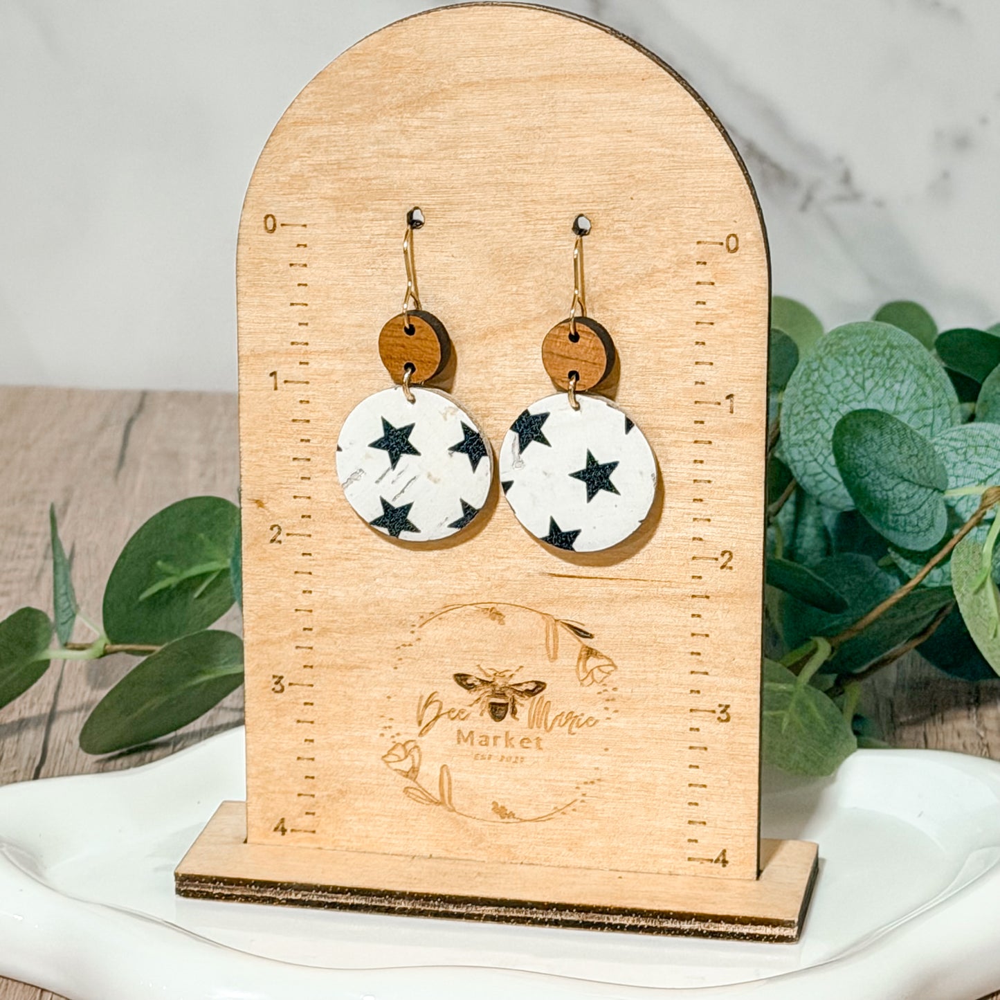 Handmade Round Star Earrings