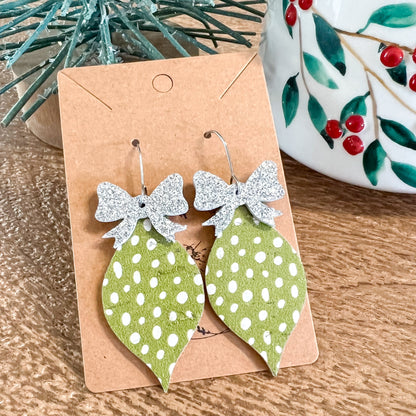 Lime Doodle Dot Ornament Drops