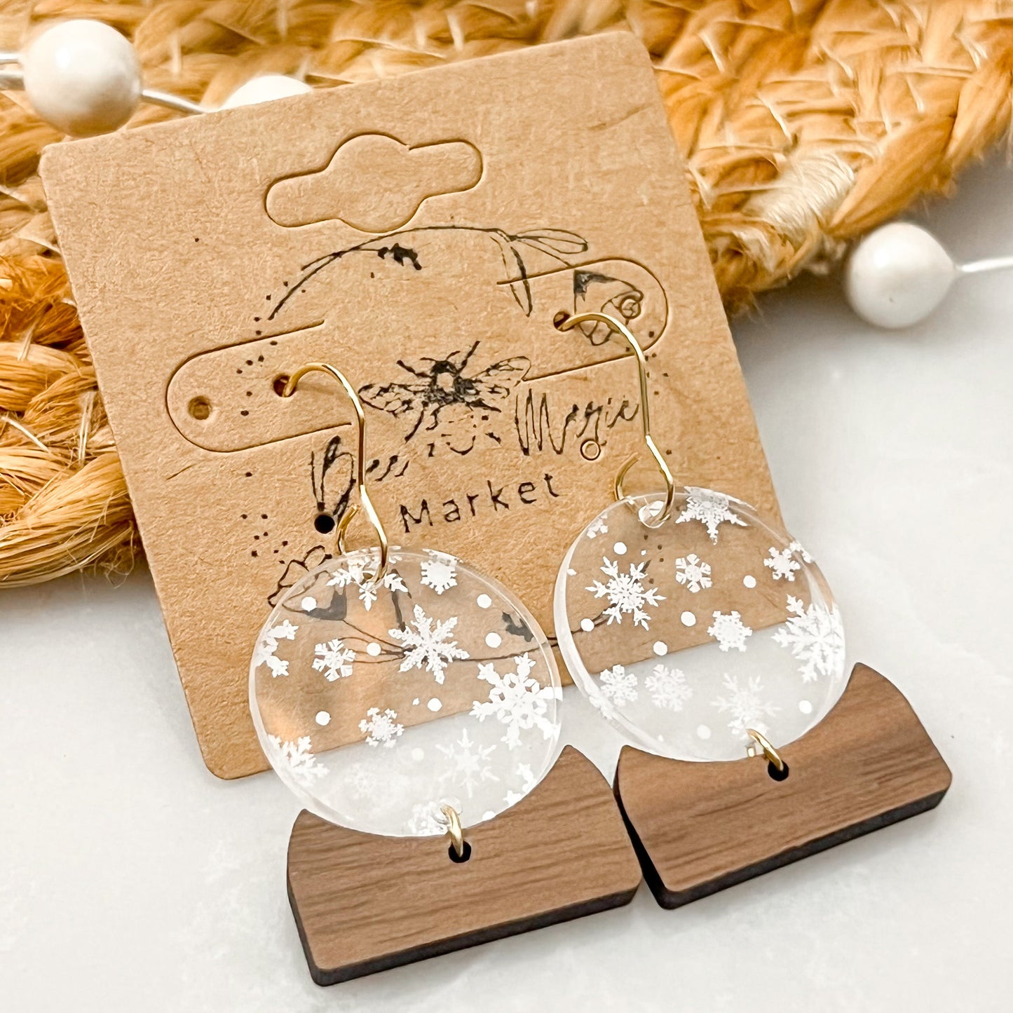 Winter Snow Globe Earrings