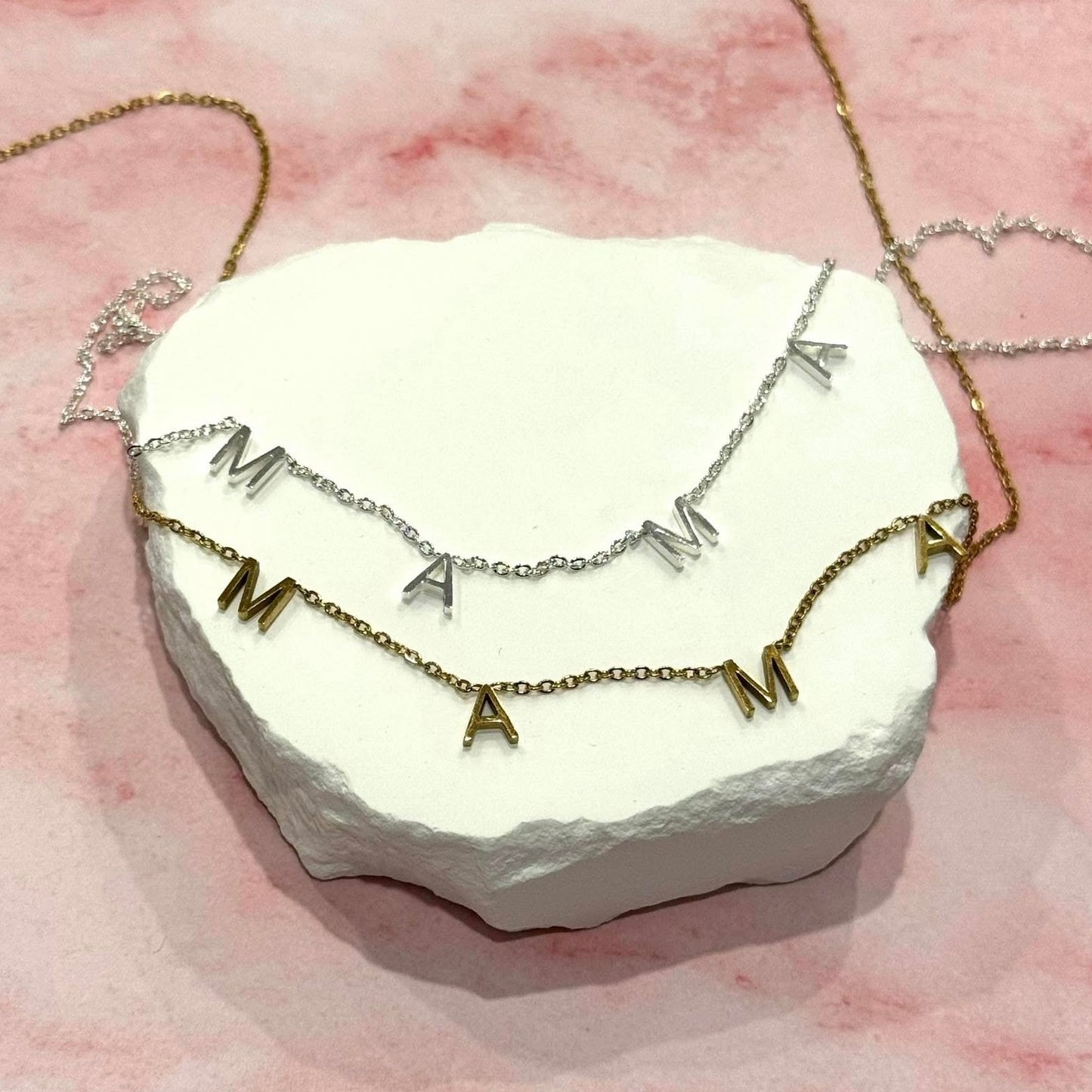 Silver or Gold Dainty Mama Necklaces