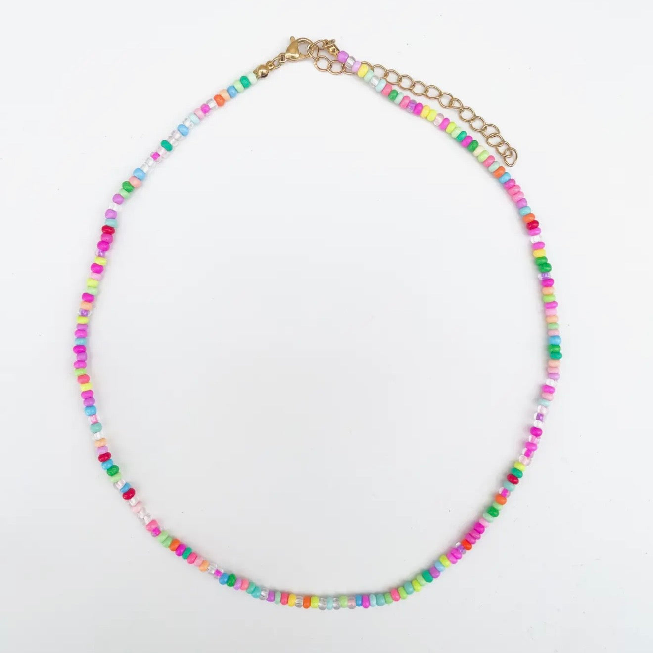 Rainbow Sprinkles Seed Bead Necklace