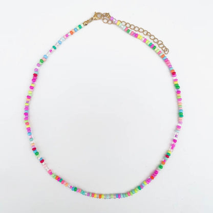 Rainbow Sprinkles Seed Bead Necklace