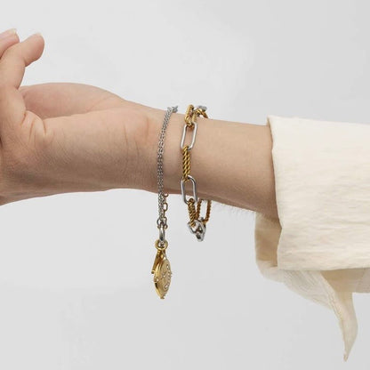 Mixed Metal Twist Link Bracelet - Waterproof