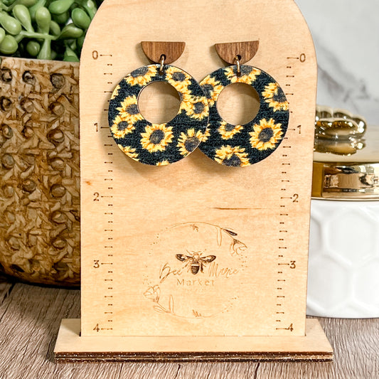 Sunflower Hoop Earrings