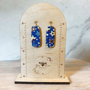 Blue Star Bar Handmade Earrings