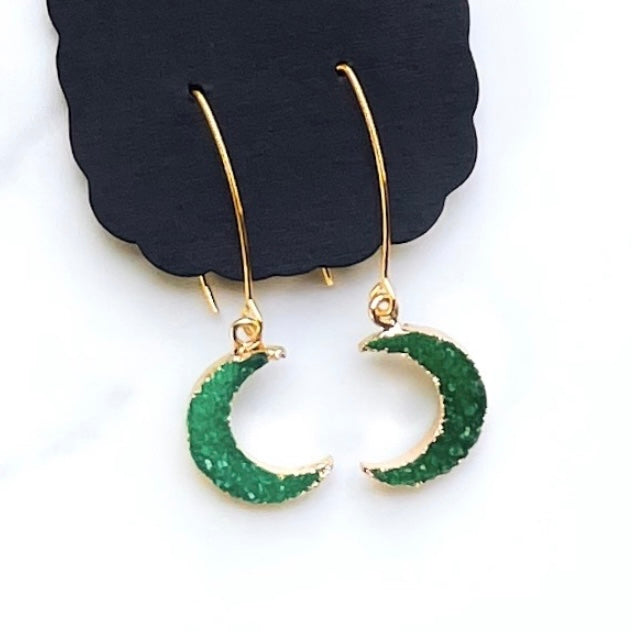 Teal Crystal Moon Drops