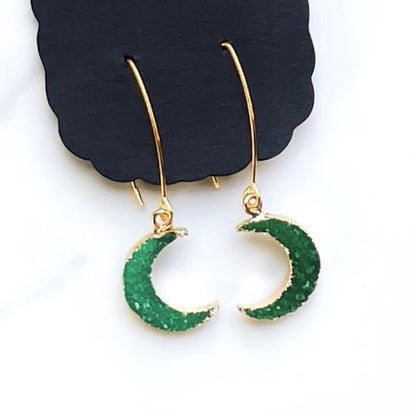 Teal Crystal Moon Drops