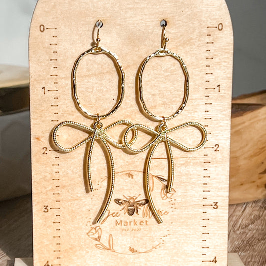 Erica Gold Bow Hoop Earrings