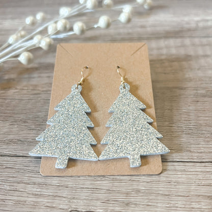 Cristina Genuine Leather Christmas Tree Earrings