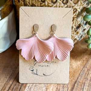 Brittney Blush Leaf Drop Earrings