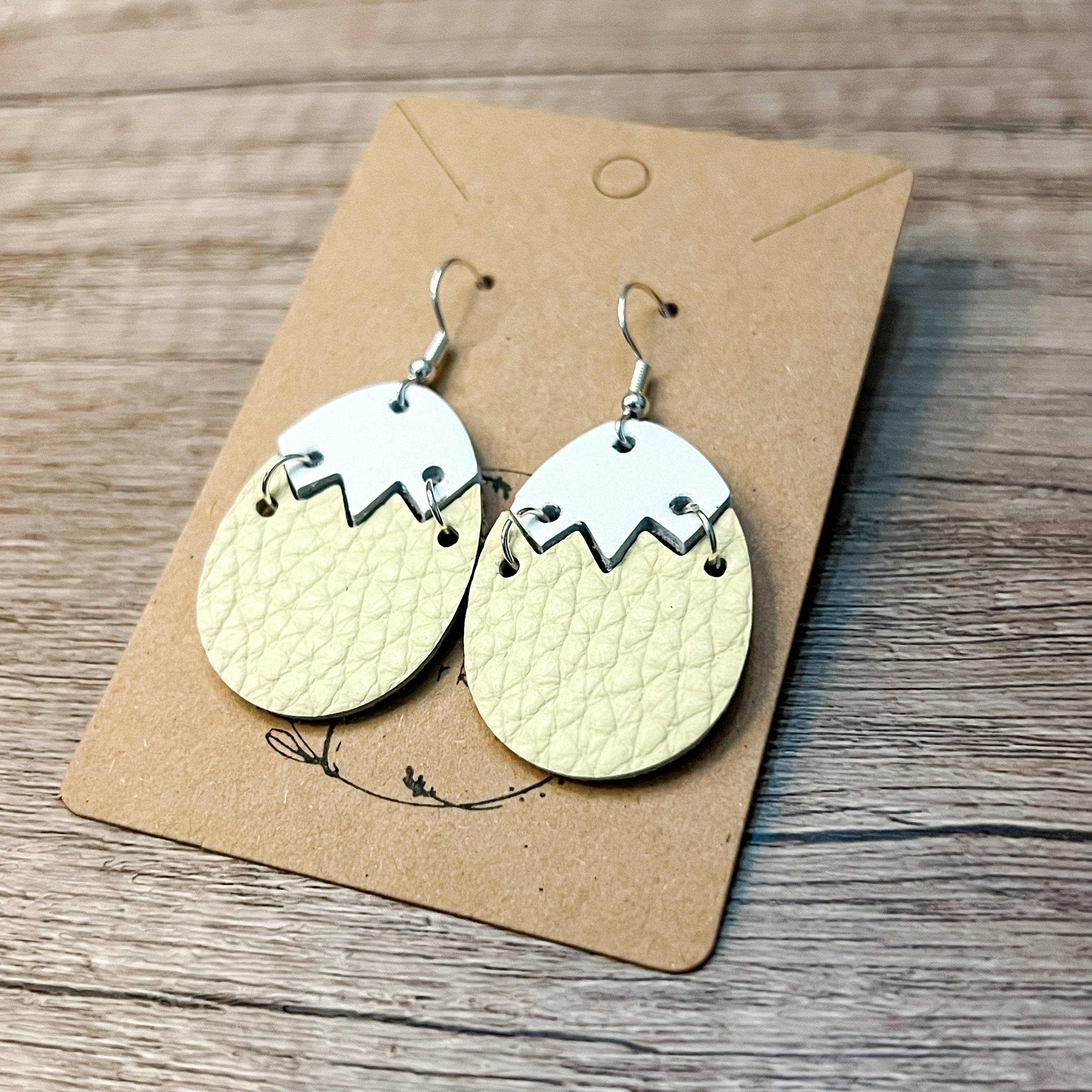 Yellow Cracked Easter Egg Earrings