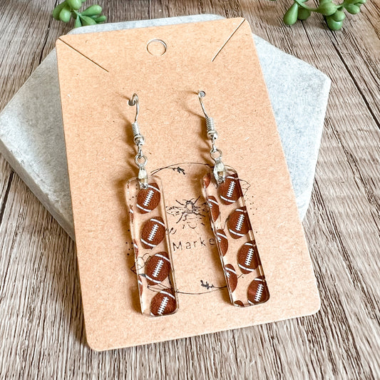Game Day Football Bar Earrings