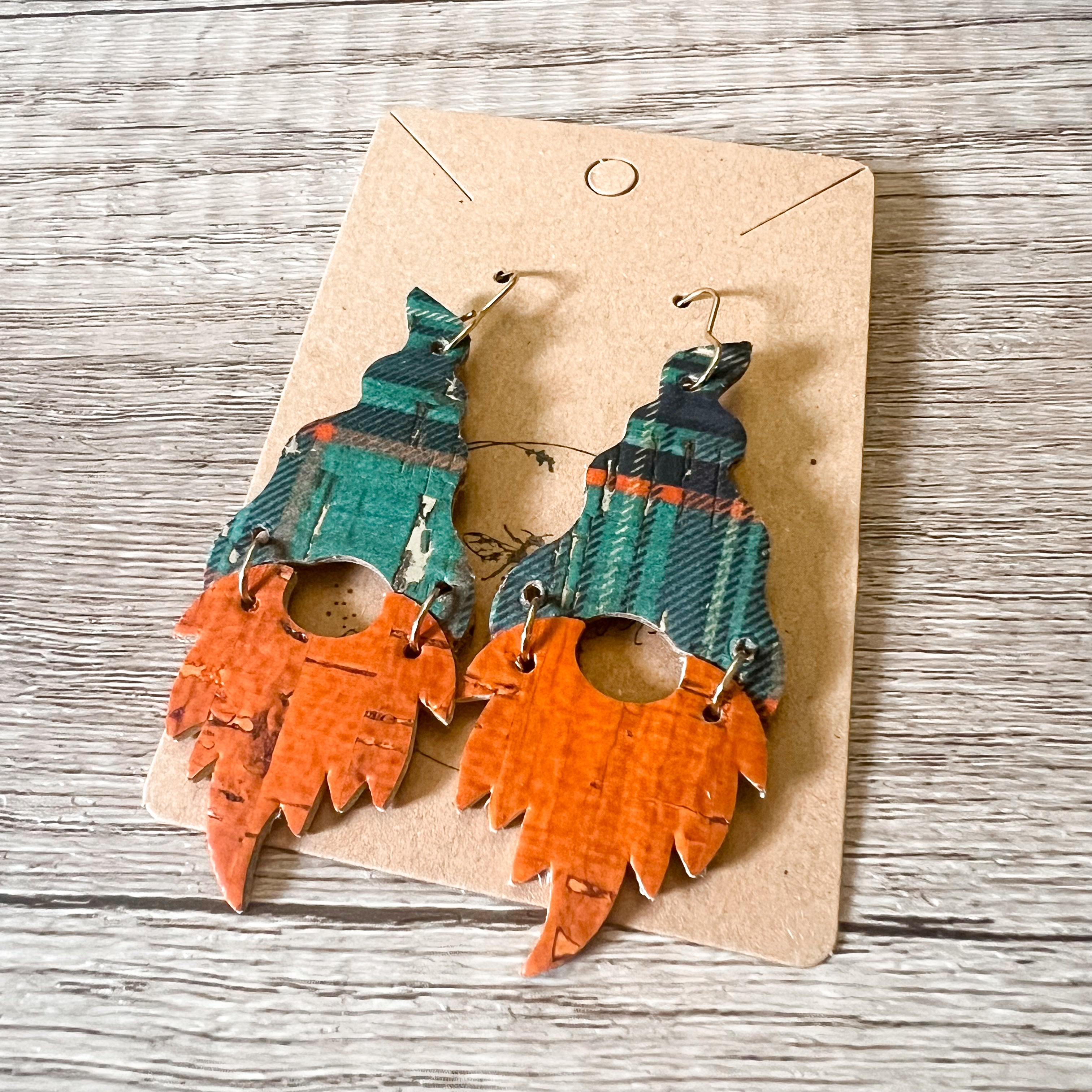 Olivia Orange Bearded Gnome Earrings