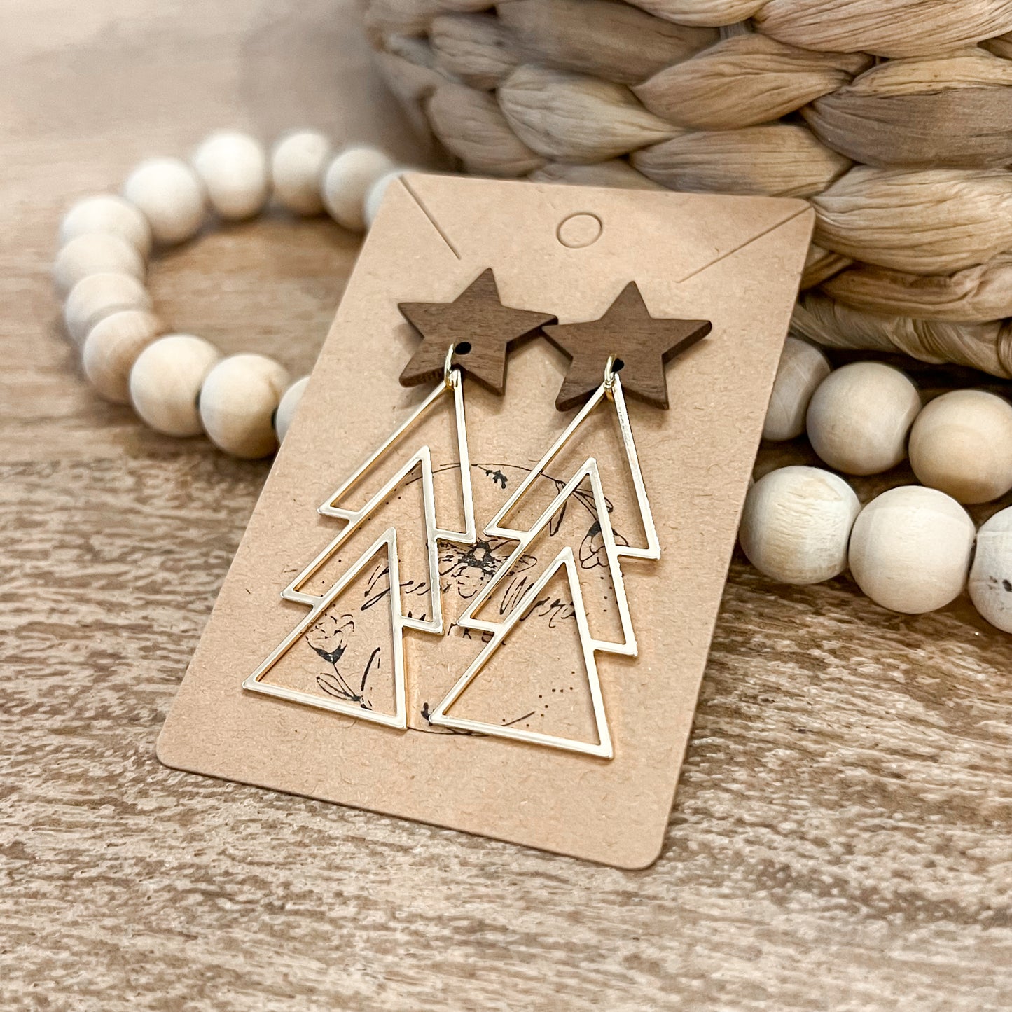 Gold Metal Christmas Tree Dangles